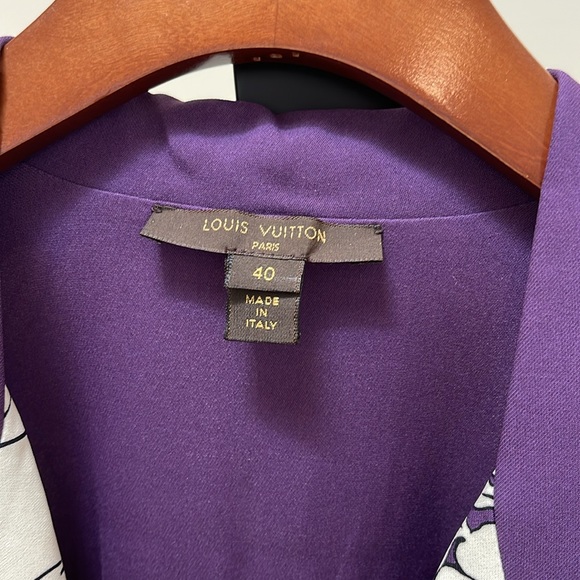 Authentic LOUIS VUITTON purple silk Pajama set size 40 & 44 - Picture 4 of 9